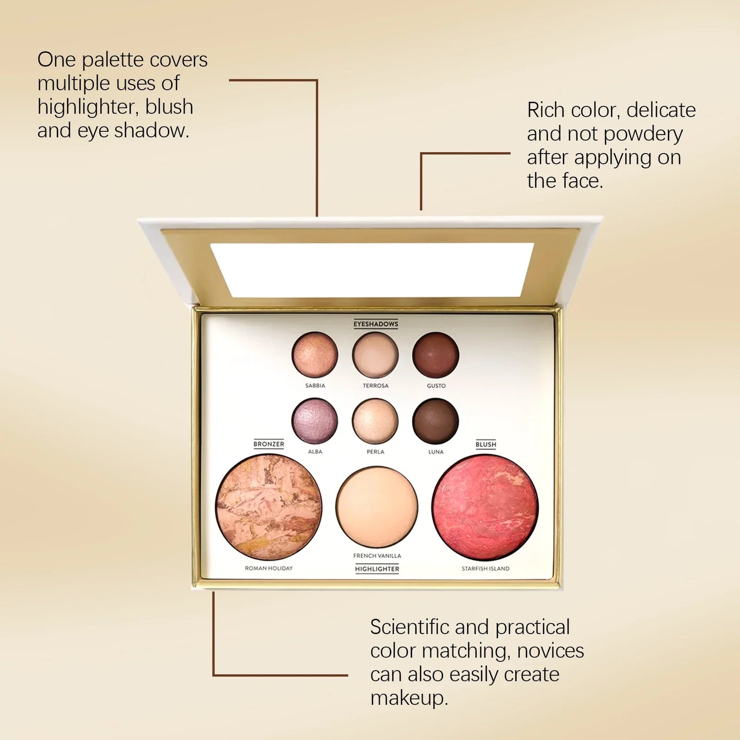 All-in-One Glow Makeup Palette – Glitter Eyeshadow, Highlighter & Blush
