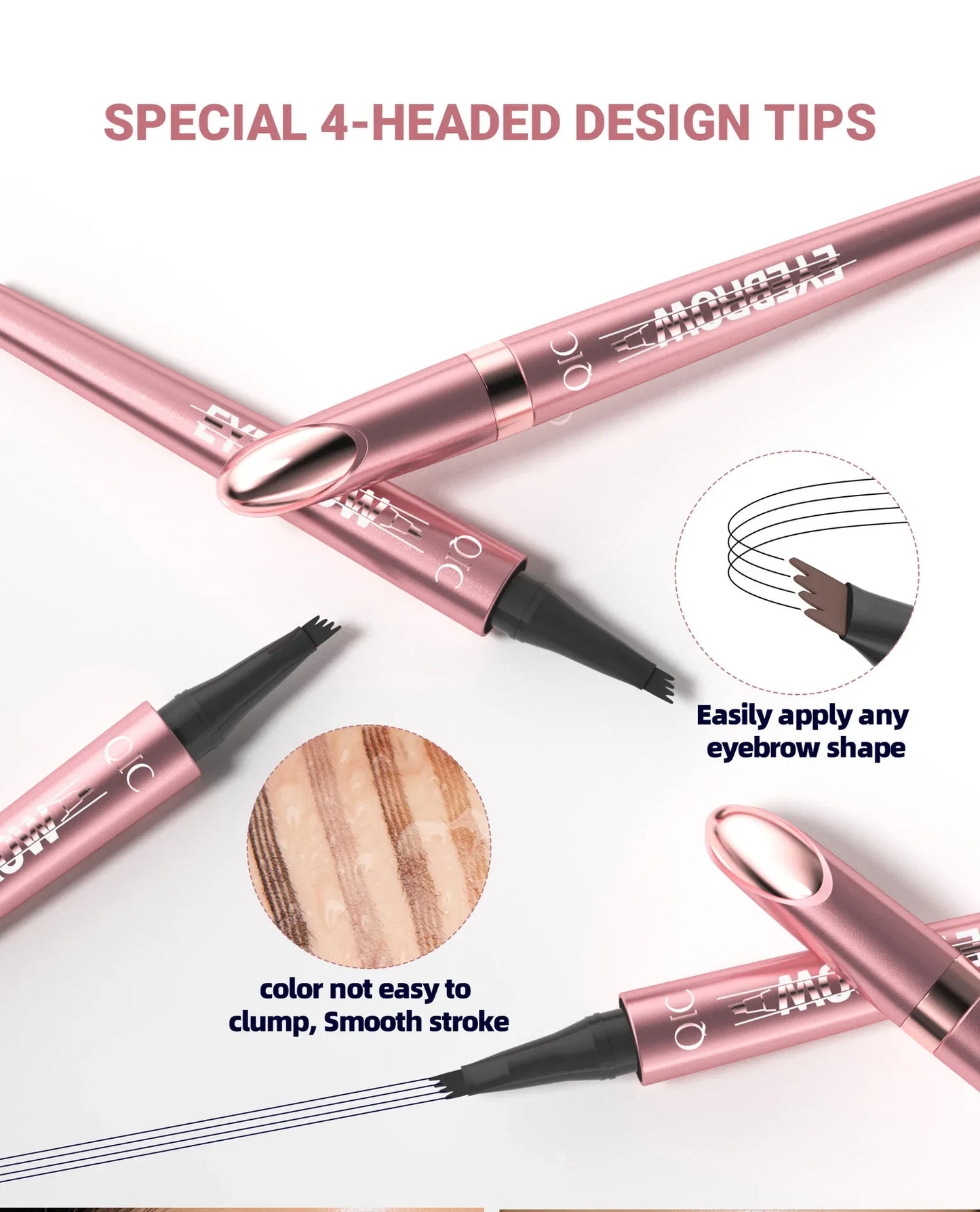 QIC Waterproof 4-Tip Micro Brow Pen