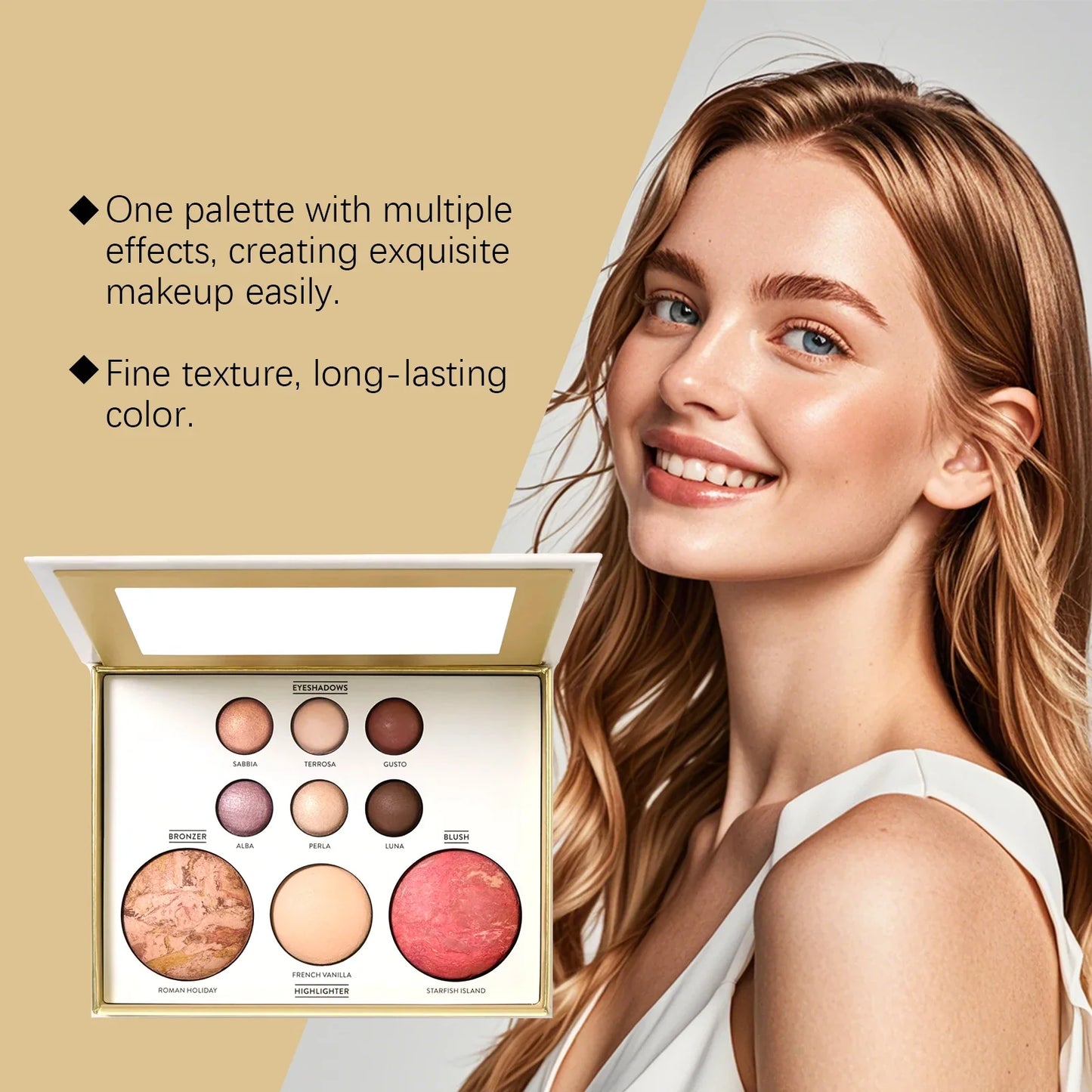 All-in-One Glow Makeup Palette – Glitter Eyeshadow, Highlighter & Blush