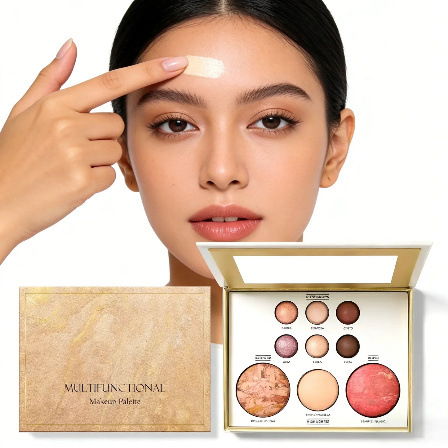 All-in-One Glow Makeup Palette – Glitter Eyeshadow, Highlighter & Blush