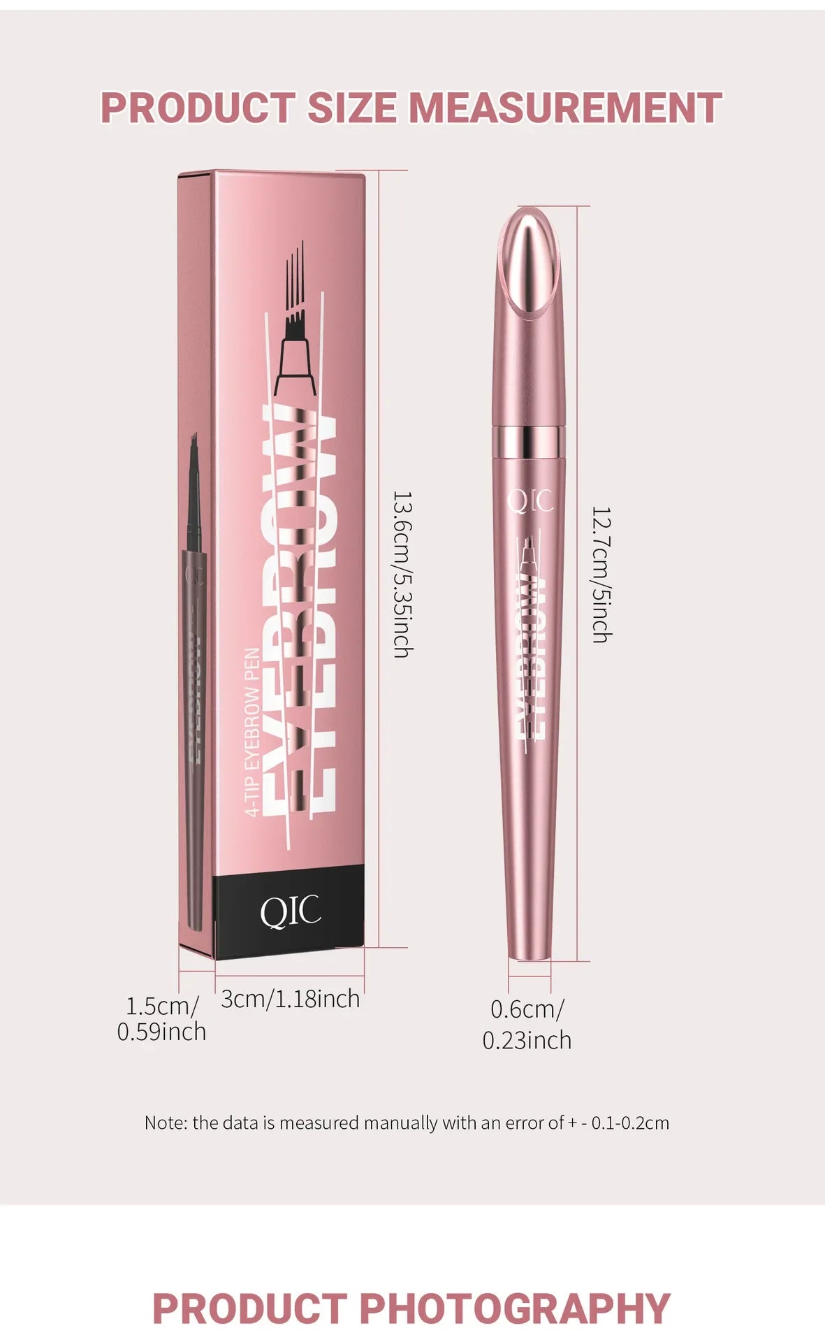 QIC Waterproof 4-Tip Micro Brow Pen