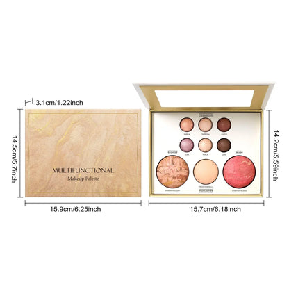 All-in-One Glow Makeup Palette – Glitter Eyeshadow, Highlighter & Blush