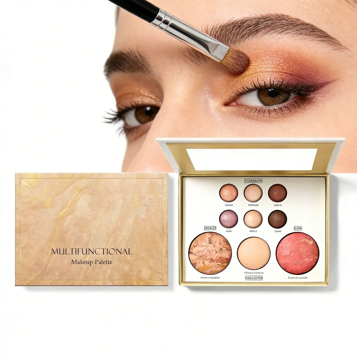 All-in-One Glow Makeup Palette – Glitter Eyeshadow, Highlighter & Blush