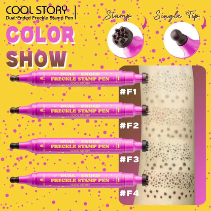 Dual-Ended Waterproof Freckle Stamp Pen (Natural, Long-Lasting)