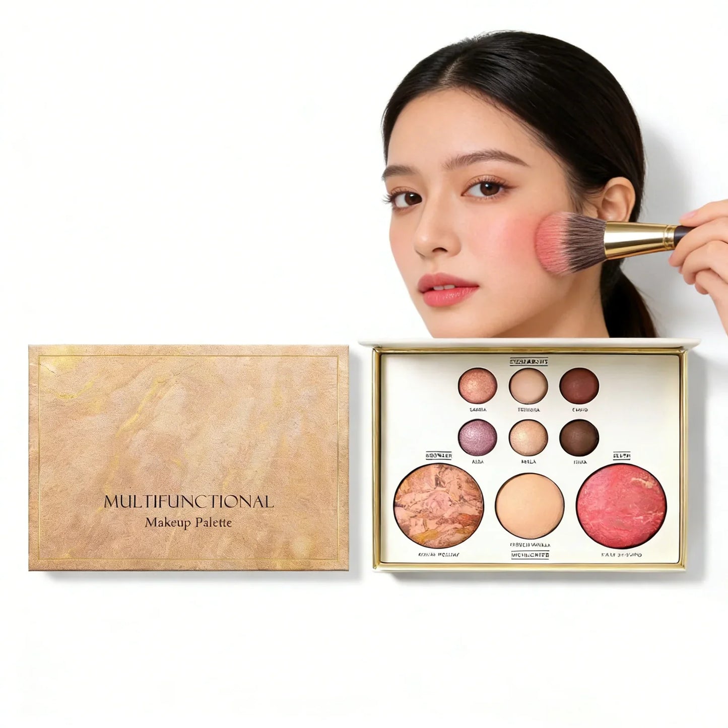 All-in-One Glow Makeup Palette – Glitter Eyeshadow, Highlighter & Blush