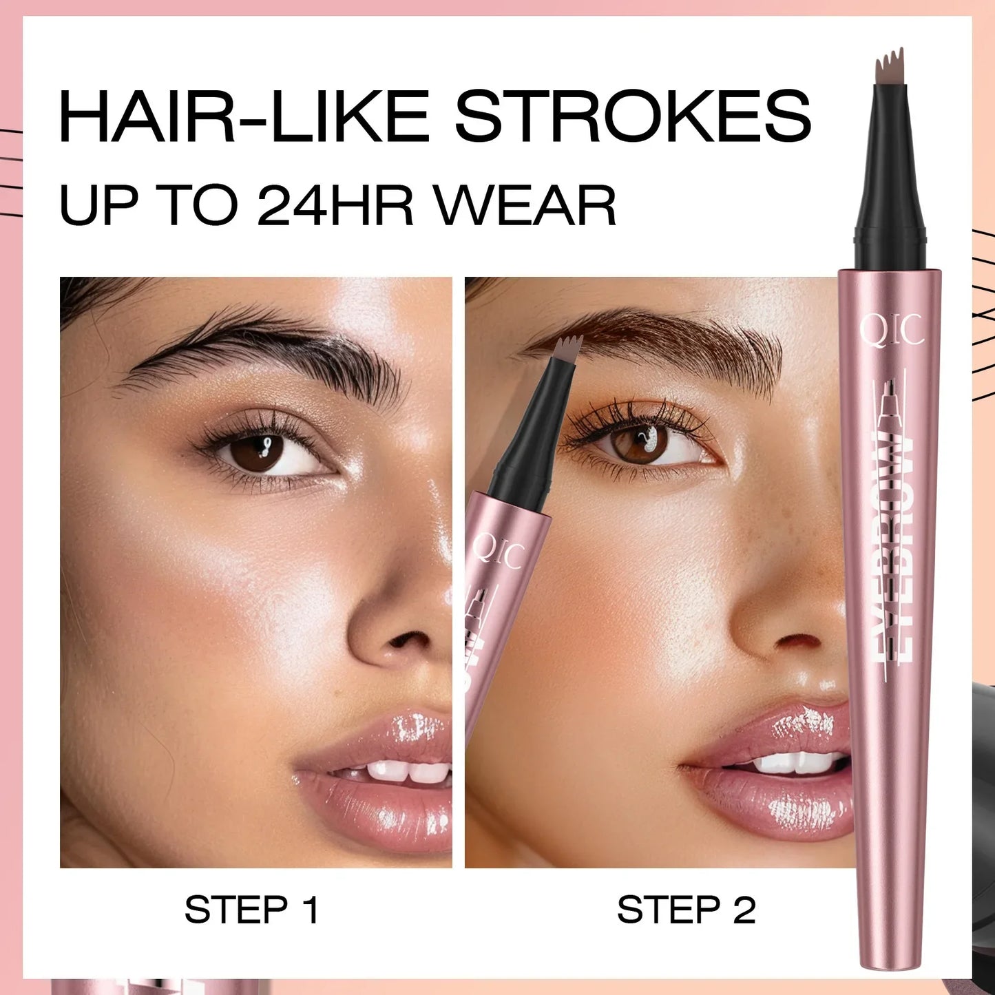 QIC Waterproof 4-Tip Micro Brow Pen