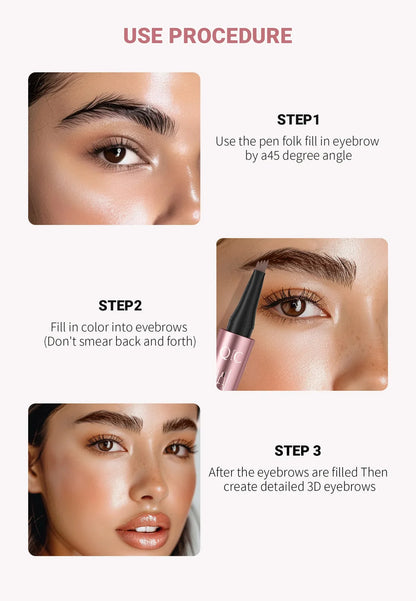 QIC Waterproof 4-Tip Micro Brow Pen