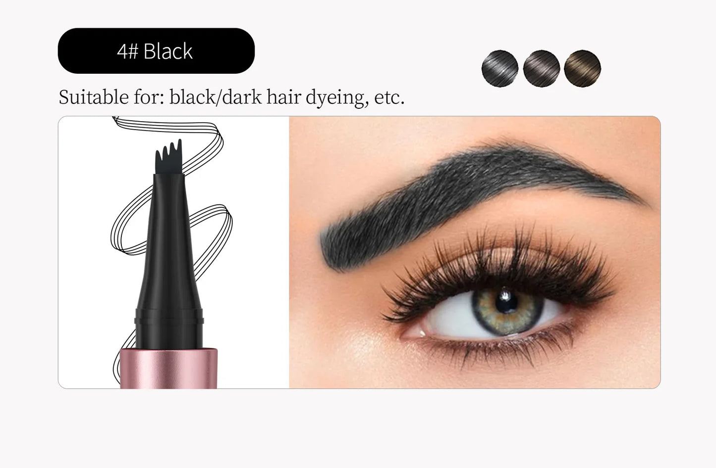 QIC Waterproof 4-Tip Micro Brow Pen